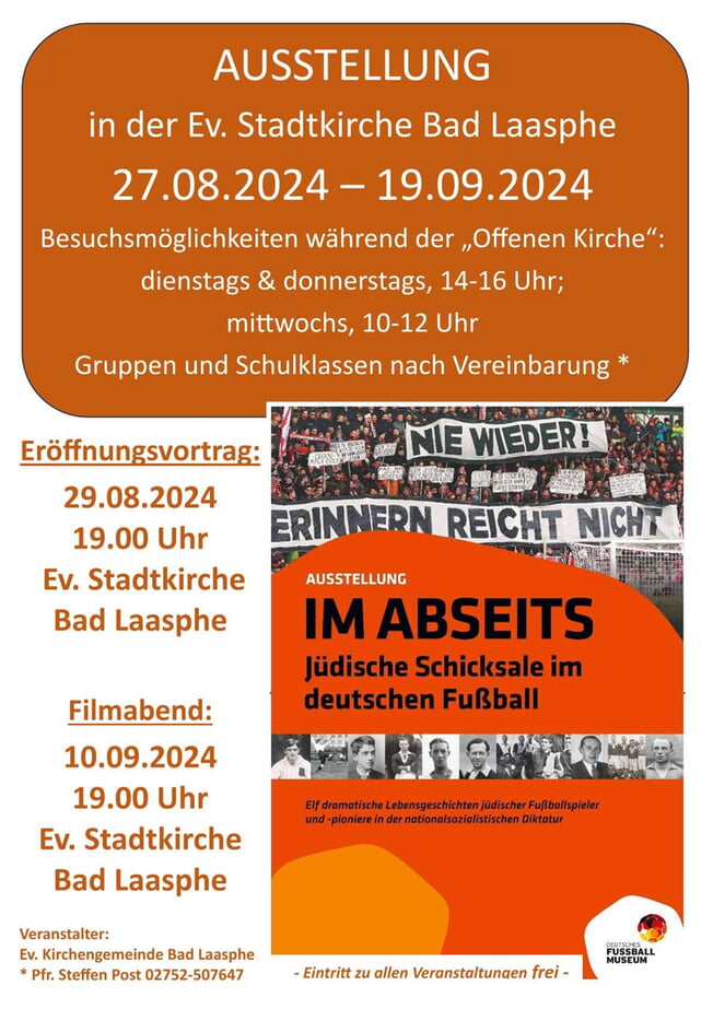 Ausstellung "Im Abseits - Jüdische Schicksale im deutschen Fußball"